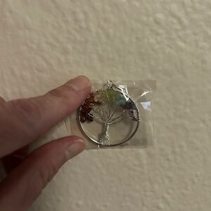 Silver Tree of Life Pendant with Multicolor Accents